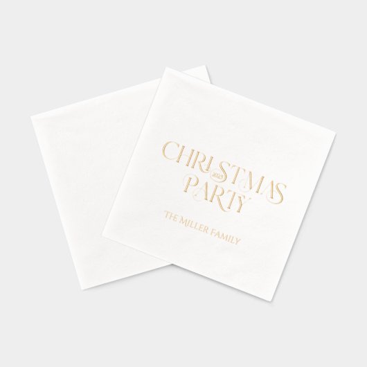 メリーファンシークリスマスレトロタイポグラフィ 箔ナプキン (裏面)