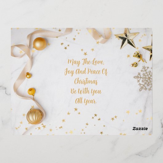 メリーファンシークリスマス，写真，名前メッセージ縁ど,  箔シーズンポストカード (裏面)