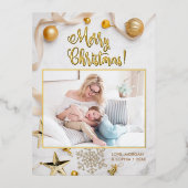 メリーファンシークリスマス，写真，名前メッセージ縁ど,  箔シーズンポストカード (正面)