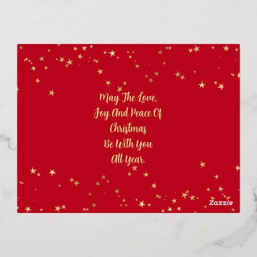 メリーファンシークリスマス，写真，名前メッセージ縁ど,  箔シーズンポストカード (裏面)