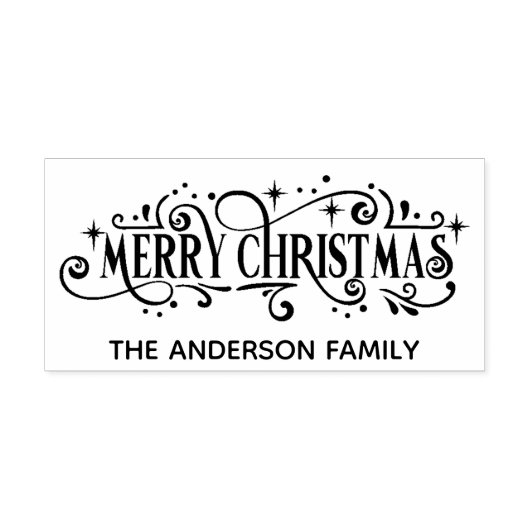 メリーファンシーパーソナライズされたスのクリスマスウッドアートスタンプ ラバースタンプ (インプリント)