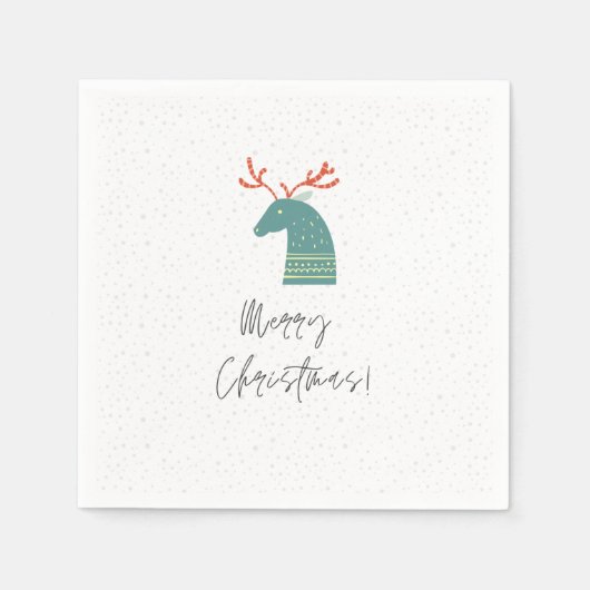メリーファンシー・クリスマス・ディアー スタンダードカクテルナプキン (正面)