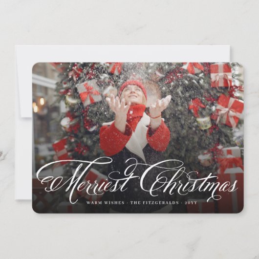 メリーファンシーChristmas Script書道写真 シーズンカード (正面)