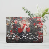 メリーファンシーChristmas Script書道写真 シーズンカード (スタンド正面)