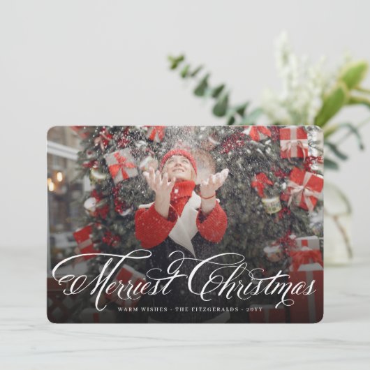 メリーファンシーChristmas Script書道写真 シーズンカード (スタンド正面)