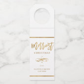 メリーフェイク金ホイル企業のホリデーギフト ボトルネックタグ (正面)