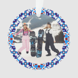 メリーフェスティバルブルークリスマス写真写真枠 オーナメント