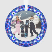 メリーフェスティバルブルークリスマス写真写真枠 オーナメント (裏面)