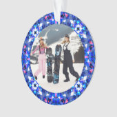 メリーフェスティバルブルークリスマス写真写真枠 オーナメント (正面)