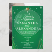 メリーフォトグ結婚したリーンクリスマススター結婚ズ 招待状 (正面/裏面)