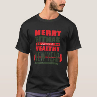 メリーフットマスと新年のあたらしいお尻 フィットネス クリスマス ユーモア Tシャツ