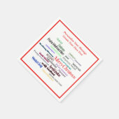 メリーフランスのクリスマス,ドイツ語,スペインの言語 スタンダードカクテルナプキン (角)