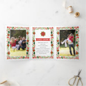 メリーフローラ縁ど写真 三つ折りクリスマスカード (内部)