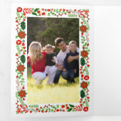 メリーフローラ縁ど写真 三つ折りクリスマスカード (内部最初)