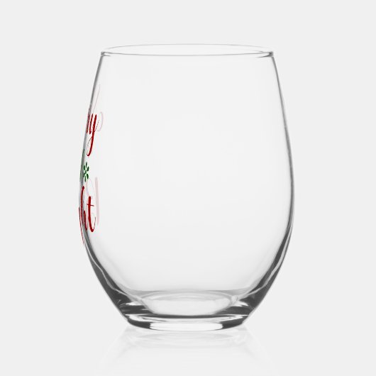 メリーブライトクラシッククリスマスホリデー ステムなしワイングラス (左)