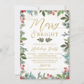 & メリーブライトグリーナリーホリーベリーホリデー 招待状 (正面)