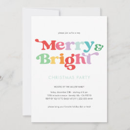 メリーブライトフェスティバルカラフルレトロミニマル 招待状