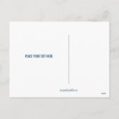 & メリーブライトブルーシェブロンホリデーカード シーズンポストカード (裏面)