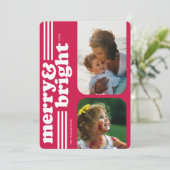& メリーブライトレトロマゼンタホリデーフォトカード シーズンカード (スタンド正面)