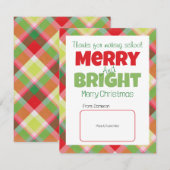 メリーブライト教師感謝ギフトカード 招待状 (正面/裏面)