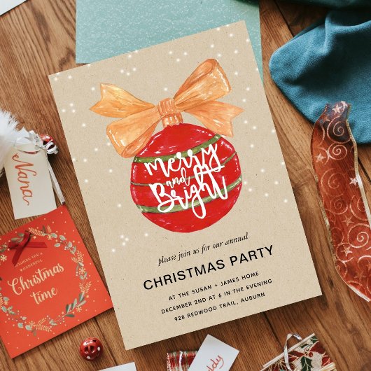 & メリーブライトlフェスティバルレッドミストレトーホリデイ 招待状