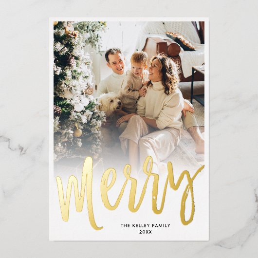 メリーブラシスクリプト最小縦写真実在 箔シーズンカード (正面)