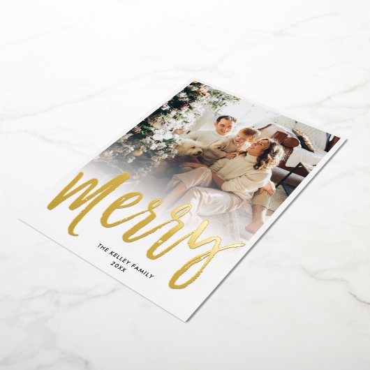 メリーブラシスクリプト最小縦写真実在 箔シーズンカード (回転した状態)