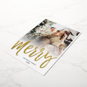 メリーブラッシュスクリプト ミニマリスト 縦 フォトリアル 箔シーズンカード (回転した状態)