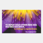 メリーペティボーンプール感動的引用文"脳" 長方形シール (正面)