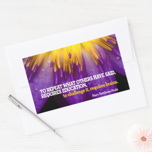 メリーペティボーンプール感動的引用文"脳" 長方形シール (封筒)