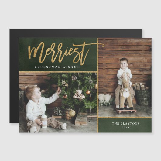 メリーホイル2フォト磁気クリスマスカード (正面/裏面)