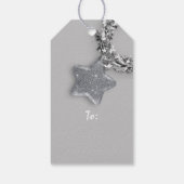 メリーホリデーギフトハッピーニューイヤーグレーリース ギフトタグ (裏面)