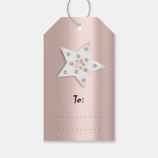 メリーホリデーギフトハッピーニューイヤー雪だるまバラ ギフトタグ (裏面)