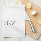 メリーホリモダンデイ – 白黒タオル キッチンタオル (四つ折り)