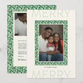 メリーホリーデイズ ホリデー フォト カード(グリーン) シーズンカード (正面/裏面)