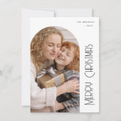 メリーミニマルクリスマスのアーチフォト&コラージュ シーズンカード (正面)