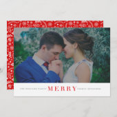 メリーミニマルクリスマスの写真カード シーズンカード (正面/裏面)