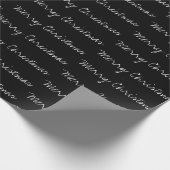 メリーミニマルクリスマスタイポグラフィ白黒 ラッピングペーパー (角)