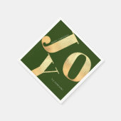 メリーミニマルクリスマスフェイクゴールドフォイルジョイホリデイ スタンダードカクテルナプキン (角)