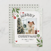 メリーミニマルクリスマス家族写真 シーズンカード (正面/裏面)