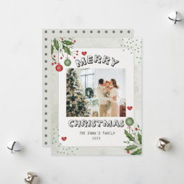 メリーミニマルクリスマス家族写真 シーズンカード