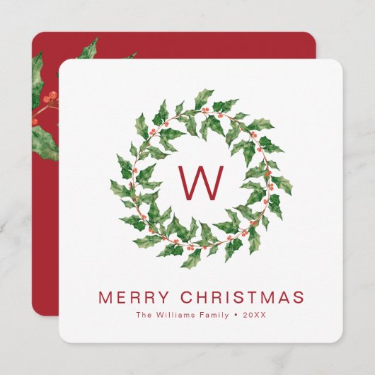 メリーミニマルクリスマス緑のリースホリデー (正面/裏面)