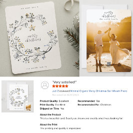 メリーミニマルスオーガニック・クリスマス・スターリース写真 シーズンカード