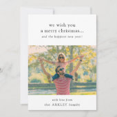 メリーミニマルスシンプルクリスマスの家族の写真 シーズンカード (正面)