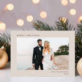 メリーミニマルスモダンクリスマス写真トープ シーズンカード