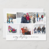 メリーミニマルス書クリスマ6枚フォトコラージュ シーズンカード (正面)