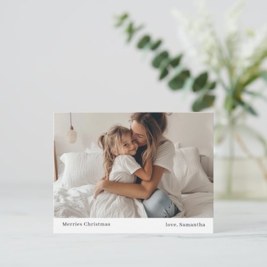 メリーミニマルズのクリスマスと写真のクリスマス ポストカード (スタンド正面)