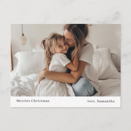 メリーミニマルズのクリスマスと写真のクリスマス ポストカード (正面)