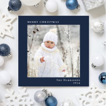 メリーミニマルモダンクリスマスのフォトブルー