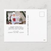 メリーミニマルモダンクリスマスの青い写真 シーズンポストカード (裏面)